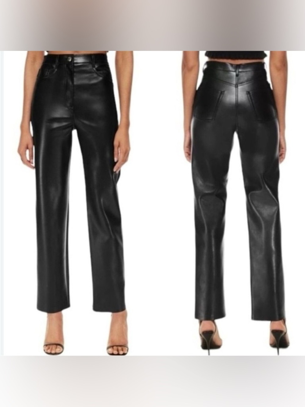 WILFRED ARITZIA THE MELINA FAUX BLACK LEATHER HIGH WAIST Pants size small